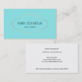 Carte De Visite Simple Turquoise Esthétique Salon de Beauté & Spa  (Devant / Derrière)