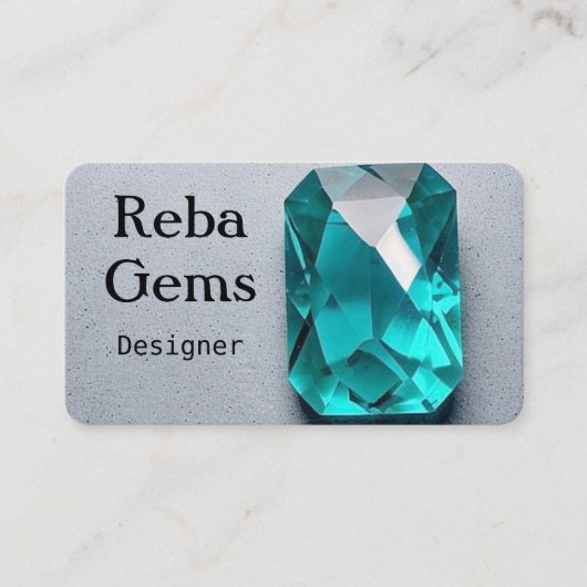 Carte De Visite Simple Turquoise Lucky Gem (Devant)