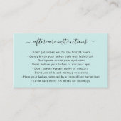 Carte De Visite Simple Turquoise Turquoise Élégant Lashes (Devant)