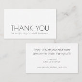 Carte De Visite Simple Typography Company Merci (Devant / Derrière)