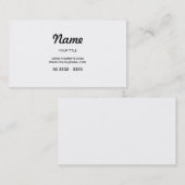 Carte De Visite Simple Vers l'arrière design (Devant / Derrière)