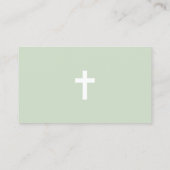 Carte De Visite Simple, vert avec un pasteur croisé (Dos)