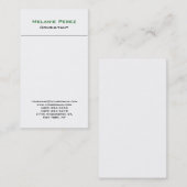 Carte De Visite Simple vert blanc moderne (Devant / Derrière)