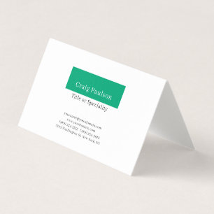 Carte De Visite Simple Vert Bleu Blanc Minimaliste Moderne