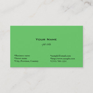 carte de visite simple, verte.