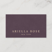 Carte De Visite Simple Vintage Purple Professionnel (Devant)
