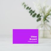 Carte De Visite Simple Violet Clair Gras Moderne Vibrant (Debout devant)