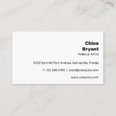 Carte De Visite Simple Violet Clair Gras Moderne Vibrant (Dos)