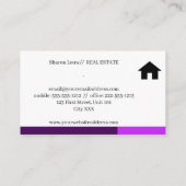 Carte De Visite Simple violet et blanc (Dos)