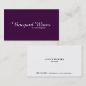 Carte De Visite Simple (violet profond) (Devant / Derrière)