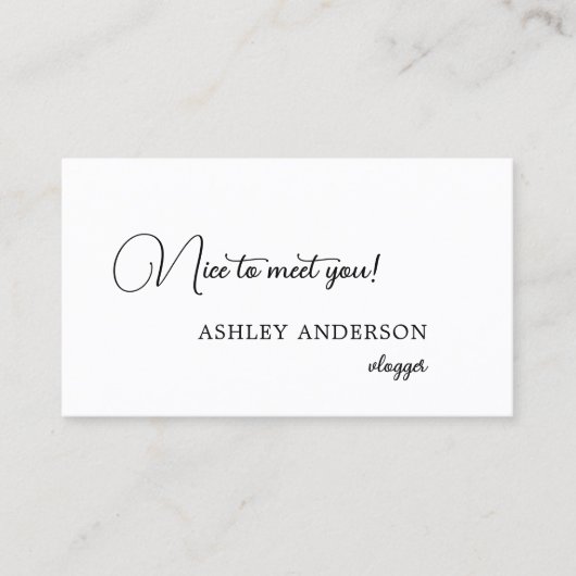 Carte De Visite Simple Vlogger non censuré Social Media QR Code (Devant)