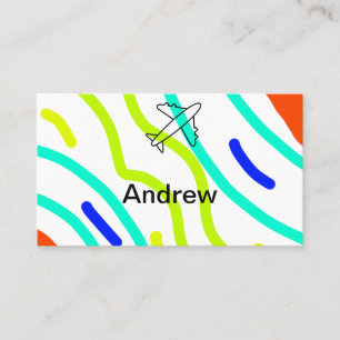 Carte De Visite Simple voyage en avion minimal ajoutez votre nom p