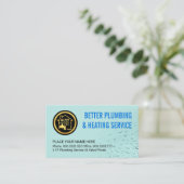 Carte De Visite Simple Waterdrops Plumber Service (Debout devant)