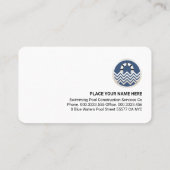 Carte De Visite Simple Waterdrops Swimming Pool Water (Dos)