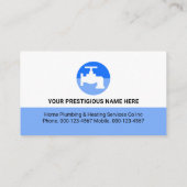 Carte De Visite Simple White Blue Water Plumber (Dos)