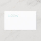 Carte De Visite Simple White Business Card (Dos)