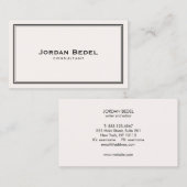 Carte De Visite Simple White Classic Professionnel (Devant / Derrière)