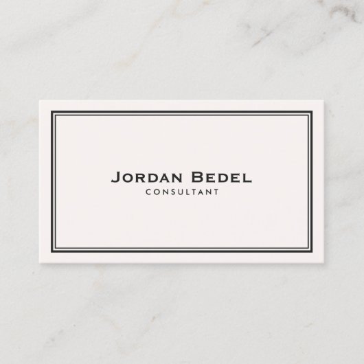Carte De Visite Simple White Classic Professionnel (Devant)