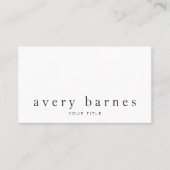 Carte De Visite Simple White Creative Professional Moderne (Devant)
