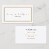 Carte De Visite Simple White et Gold Elegant Professionnel (Devant / Derrière)