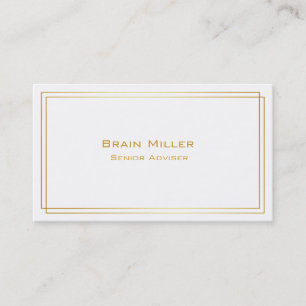 Carte De Visite Simple White Gold Modern Professional