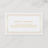Carte De Visite Simple White Gold Modern Professional (Dos)
