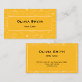 Carte De Visite Simple Yellow Math Tutor Teacher Formula Pattern (Devant / Derrière)