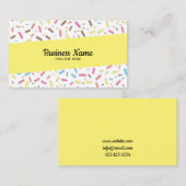 Carte De Visite Simple Yellow Sprinkings Frosting Ice Cream Shop (Devant / Derrière)