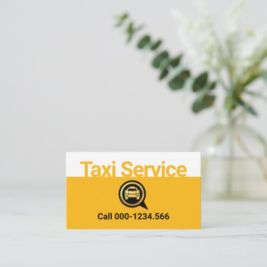 Carte De Visite Simple Yellow Taxi Service Layer (Debout devant)