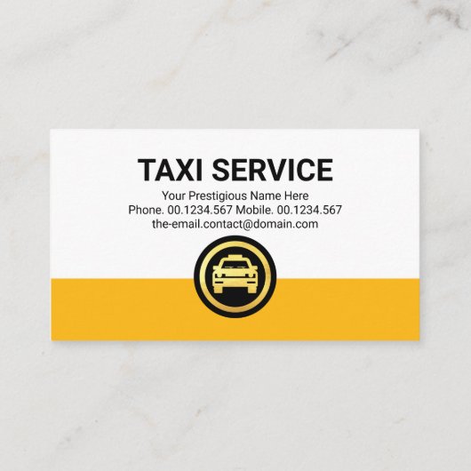 Carte De Visite Simple Yellow Taxi Service Layer (Dos)