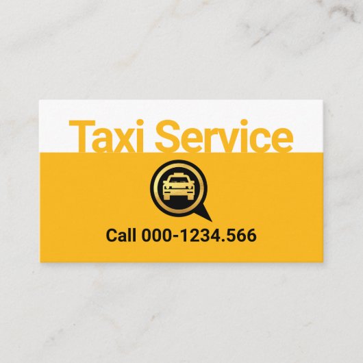 Carte De Visite Simple Yellow Taxi Service Layer (Devant)