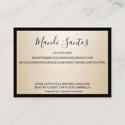 CARTE DE VISITE SIMPLEMENT CHAMPAGNE (Dos)