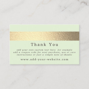 Carte De Visite Simplement Chic Gold Foil Bande Minimaliste Merci