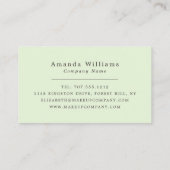 Carte De Visite Simplement Chic Gold Foil Stripe Sur Mint Green (Dos)