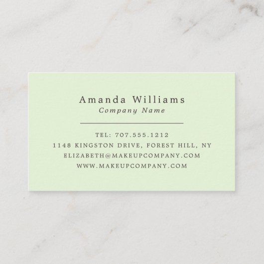 Carte De Visite Simplement Chic Gold Foil Stripe Sur Mint Green (Dos)