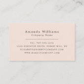 Carte De Visite Simplement Chic Rose Gold Foil Stripe Sur Blush Ro (Dos)