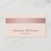 Carte De Visite Simplement Chic Rose Gold Foil Stripe Sur Blush Ro (Devant)