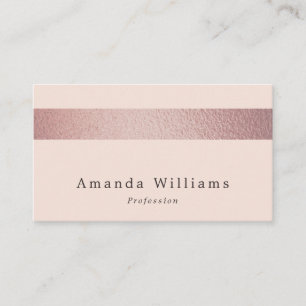 Carte De Visite Simplement Chic Rose Gold Foil Stripe Sur Blush Ro