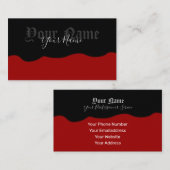 Carte De Visite Simplement élégant noir et bordeaux anciens vagues (Devant / Derrière)