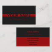 Carte De Visite Simplement élégant noir et bordeaux rayures (Devant / Derrière)