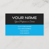 Carte De Visite Simplement élégant noir indigo bleu nom de réflexi (Dos)