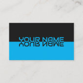 Carte De Visite Simplement élégant noir indigo bleu nom de réflexi (Devant)