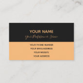 Carte De Visite Simplement élégante bande orange et noire (Dos)