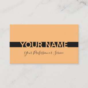 Carte De Visite Simplement élégante bande orange et noire