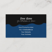 Carte De Visite Simplement élégantes ondes noires et bleues foncée (Dos)