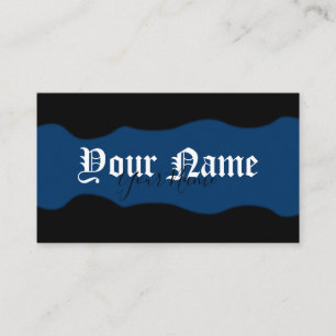 Carte De Visite Simplement élégantes ondes noires et bleues foncée