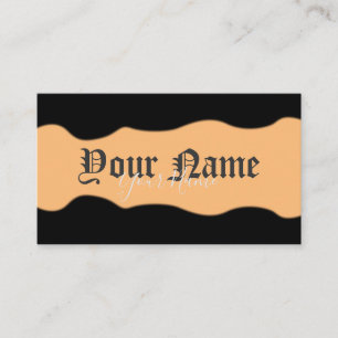 Carte De Visite Simplement élégantes ondes noires et orange ancien