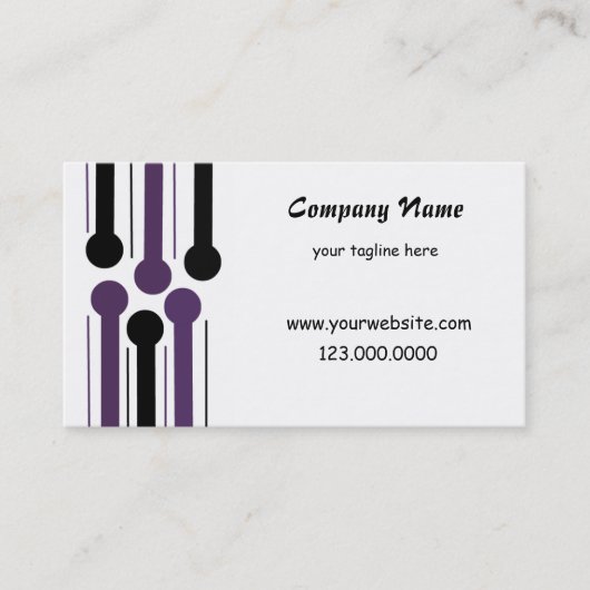 Carte De Visite Simplement Moderne Noir et Violet (Devant)