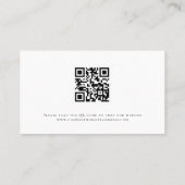 Carte De Visite Simplement Texte Logo QR Code N'importe quelle pro (Dos)