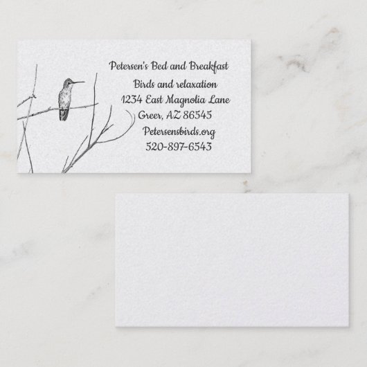 Carte De Visite Simplement un colibri sur un bâton (Devant / Derrière)